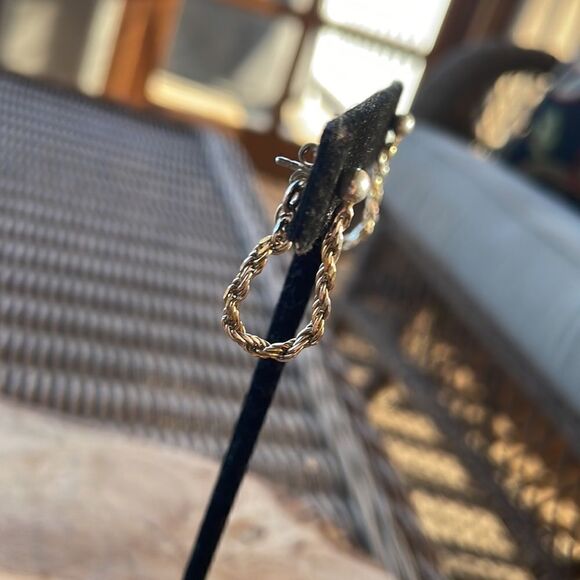 Sterling Silver Drop Rope Chain Earrings - Picture 3 of 8